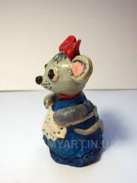 Мышка, соленое тесто, акварель, лак.