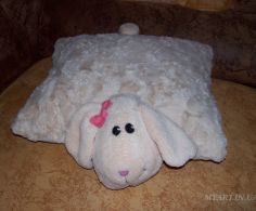 Подушка-игрушка в виде овечки. Искусственный мех, синтепух....